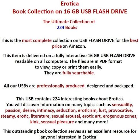 224 كتبًا - الشبقية - شهوانية شهوانية شهوانية شهوانية الإغواء - محرك أقراص فلاش USB in Kuwait