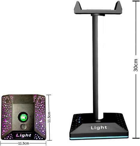 MOCIUN RGB Gaming Headphone Stand, Headset Gaming Headset Stand with Usb2.0 Hub and 3.5mm Port Audio T-ouch Control Led Strip Lamp Backlight Computer Desktop Display Holder USB Port (A) in Saudi Arabia