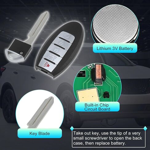 X AUTOHAUX KR5S180144014 433Mhz Replacement Keyless Entry Remote Smart Key Fob for Infiniti QX60 2016-2018 for Nissan Murano 2015-2018 285E3-5AA5A 285E3-5AA5C 4A Chip 5 Buttons in Saudi Arabia