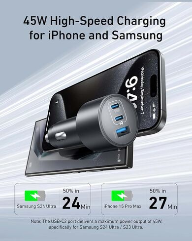 Anker USB-C Car Charger with 360° Adjustable Magnetic Car Charger in Kuwait