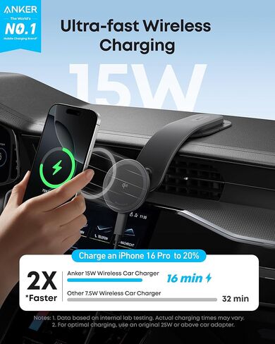 Anker USB-C Car Charger with 360° Adjustable Magnetic Car Charger in Kuwait