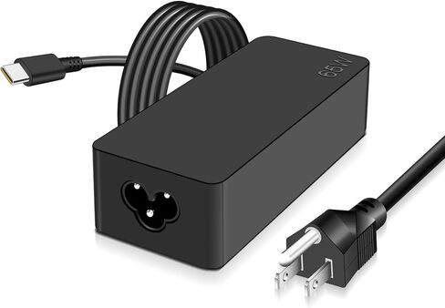 شاحن الكمبيوتر المحمول USB-C 65W لـ Lenovo ThinkPad T14 ، T15 ، T16 ، E14 ، E15 ، E480 ، E490 ، X1 Carbon ، X13 Yoga ، Type-C Chromebook Charger for Dell ، HP ، ASUS ، LG in Saudi Arabia