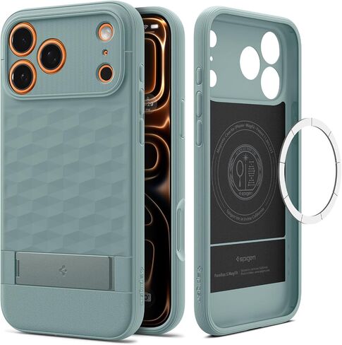 Spigen for iPhone 17 Pro Case ، Parallax S Magfit [TPU Covered Camera Control] [Kickstand] [متوافق مع Magsafe] - أسود غير لامع in Kuwait