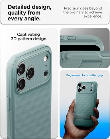 Spigen for iPhone 17 Pro Case ، Parallax S Magfit [TPU Covered Camera Control] [Kickstand] [متوافق مع Magsafe] - أسود غير لامع in Kuwait