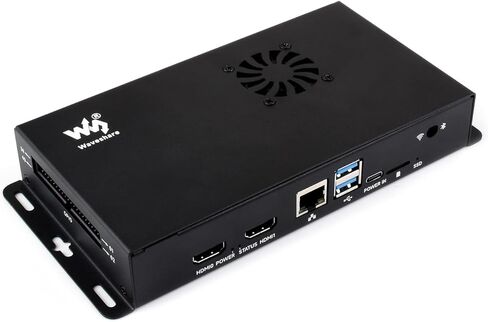 العلبة المعدنية Waveshare ، المتوافقة مع Raspberry Pi الرسمي للوحدة النمطية 5 IO ، تأتي مع مروحة التبريد in Saudi Arabia
