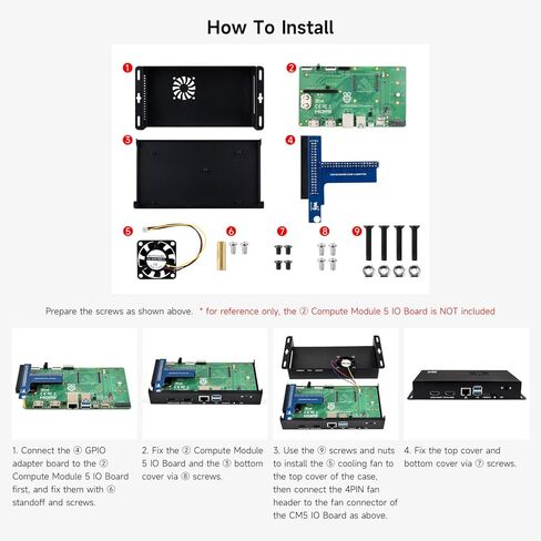 العلبة المعدنية Waveshare ، المتوافقة مع Raspberry Pi الرسمي للوحدة النمطية 5 IO ، تأتي مع مروحة التبريد in Saudi Arabia