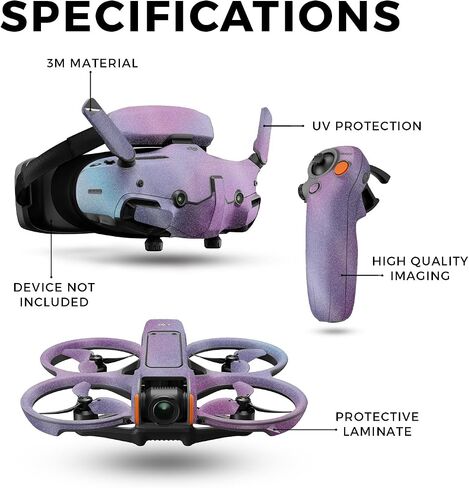 Glossy Glitter Drone Skin متوافق مع DJI Avata 2 Bundle (2024) - Purple Fog - Premium 3M Vinyl Wrap Decal Cover - من السهل تطبيق | مصنوع في الولايات المتحدة الأمريكية من قبل Mayyskins in Saudi Arabia