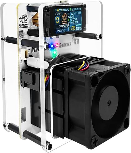 Nerdminer nmaxe gamma bitaxe 601 BTC Miner Chip OpenSource Solo Bitcoin BM1370 ASIC Solo Lottery Miner 1.2th/S مع عرض 1.14 بوصة Wi-Fi Ble Support USB-PD (قابس معجب US العادي) in Saudi Arabia