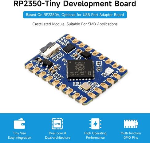 لوحة تطوير RP2350-TINY ، مجلس تطوير متحكم Raspberry PI ، استنادًا إلى Microcontroller Dual-Core-Core-Core in Saudi Arabia