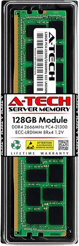 A-Tech 128GB Replacement for Dell 370-ADMX - DDR4 2666MHz PC4-21300 ECC Load Reduced LRDIMM 8Rx4 1.2V - Single Server Memory RAM Stick (370-ADMX-ATC) in Saudi Arabia