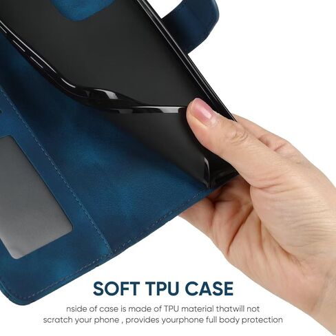 حالة Galaxy S10 Case ، Samsung S10 SM-G973U محفظة مع واقي شاشة زجاجي مقسى ، والجلد يشعر بوز in Saudi Arabia