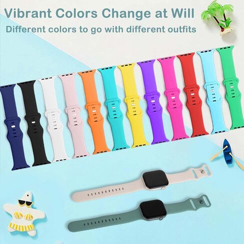 متوافق مع نطاقات Apple Watch 38mm 40mm 41mm 42mm 44mm 45mm 46mm 49mm للنساء ، حزام ناعم للسيليكون الرياضي مع حالة تخزين لسلسلة Iwatch Band Series 10 9 8 7 6 5 4 3 2 1 Se Ultra in Saudi Arabia
