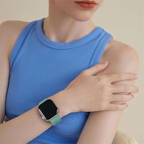 متوافق مع نطاقات Apple Watch 38mm 40mm 41mm 42mm 44mm 45mm 46mm 49mm للنساء ، حزام ناعم للسيليكون الرياضي مع حالة تخزين لسلسلة Iwatch Band Series 10 9 8 7 6 5 4 3 2 1 Se Ultra in Saudi Arabia