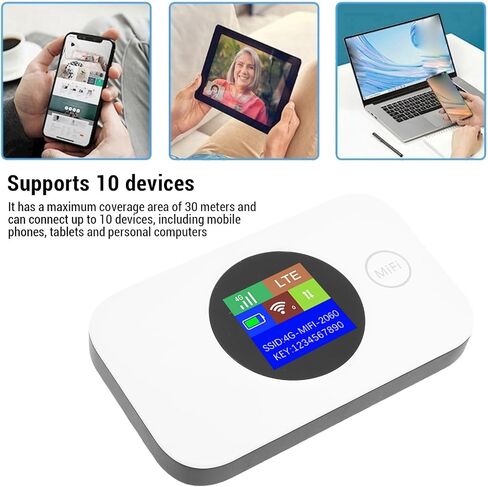 GOWENIC 4G LTE Mobile Hotspot, 150Mbps High Speed WiFi Router with SIM Card Slot for Smartphones Tablets Laptops, Support 10 Devices Simultaneously in Saudi Arabia
