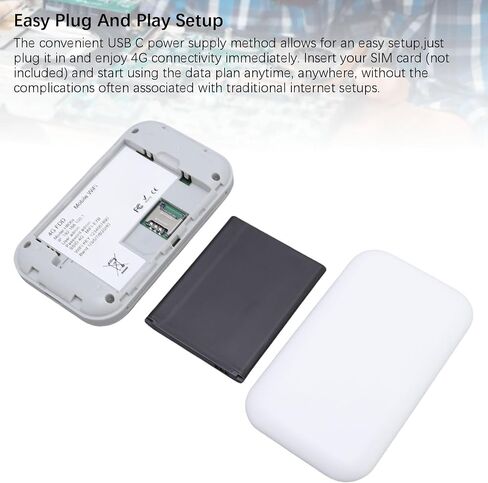 Zunate 300Mbps 4G جهاز Hotpot Mobile WiFi مع فتحة SIM ، جهاز توجيه لاسلكي جيب للسفر ، التخييم ، USB C القابل لإعادة الشحن ، يربط بحد أقصى 10 أجهزة in Saudi Arabia