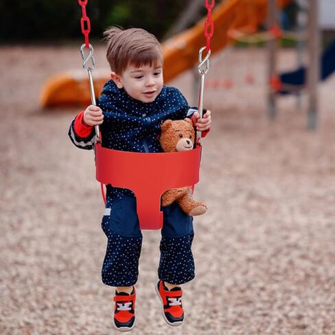 أرجوحة دلو كاملة عالية الظهر من RedSwing مع مجموعة كبيرة من مقاعد الأرجوحة شديدة التحمل (مثلث وسلسلة)، متضمنة أحزمة شجرة in Kuwait