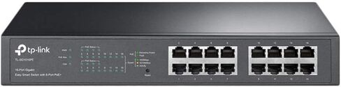 TP-Link (TL-SG1016PE) 16-PORT GIGABIT سهلة سطح المكتب/Rackmount Switch ، 8-Port Poe ، Metal in Saudi Arabia