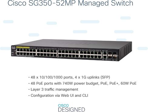 Cisco SG350-52MP-K9 52-Port Gigabit PoE Managed Switch (Renewed) in Saudi Arabia