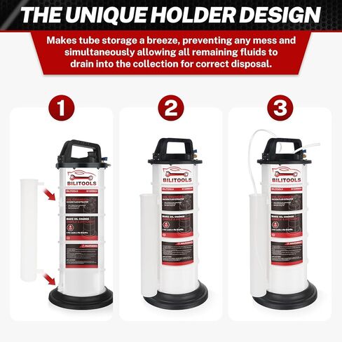 BILITOOLS 9L Pneumatic Oil Extractor Automotive Tool Vacuum Oil Fluid Changer Pump for Oil Change with Dipstick & Suction Hose in Kuwait