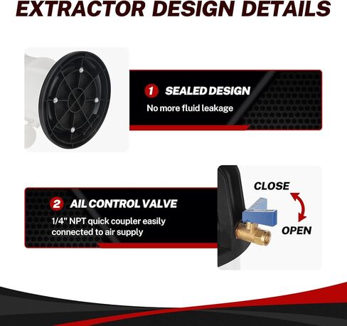 BILITOOLS 9L Pneumatic Oil Extractor Automotive Tool Vacuum Oil Fluid Changer Pump for Oil Change with Dipstick & Suction Hose in Kuwait