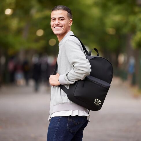 AEROPOSTALE Airstream Unisex Backpack - Aero Mens and Womens Bag for Everyday Use (Black/Brown) in Saudi Arabia