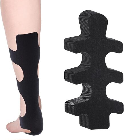 12pcs شريط علم الحركة قبل أن يوفر شريط الكعب الرياضي المقاوم للماء ، ومقاوم للماء وتنفس شريط التصحيح الرياضي المرن استرداد الاستقرار للأخيل ودعم العضلات in Saudi Arabia