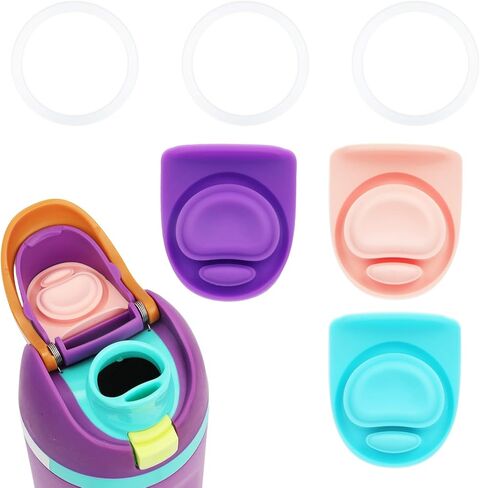 BOXOB 3pcs O Seal Ring & 3pcs Silicone Stoppers for Owala Freesip Cap, Silicone Water Bottle Top Lid Gasket BPA-Free Sealing Accessories for Owala Freesip 24/32oz (Color 3) in Saudi Arabia