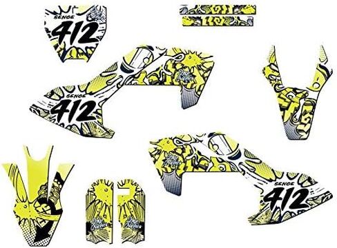 2018-2023 Mini TC 50 Zany Yellow Senge Graphics Base Kit Compatible with Husqvarna in Kuwait