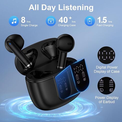 Wireless Earbuds Bluetooth Headphones for Samsung Galaxy S25 Ultra Edge A17 A16 A15 A54 A36 S24 S23 S22,60H Long Playtime LED Power Display IP7 Waterproof in Ear Earphone with Mic for iPhone 16e 16 15 in Kuwait