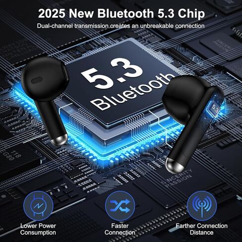 Wireless Earbuds Bluetooth Headphones for Samsung Galaxy S25 Ultra Edge A17 A16 A15 A54 A36 S24 S23 S22,60H Long Playtime LED Power Display IP7 Waterproof in Ear Earphone with Mic for iPhone 16e 16 15 in Kuwait