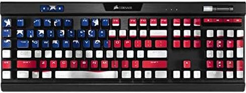 Skinit Decal Skin Compatible with K95 RGB Platinum Mechanical Gaming Keyboard - Skinit Originally Designed USA Flag Design in Saudi Arabia
