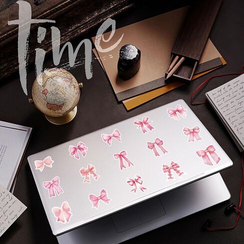 500PCS Pink Bows Sticker Roll Coquette Stickers Waterproof Watercolor Bowknot Stickers Girl Aesthetic Decal for Scrapbook Crafts Laptop Bottle Envelope Seal Card Gift Valentine Decor (Pink Bow) in Kuwait