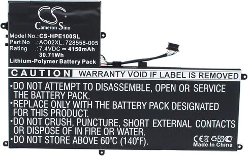 2ICP4-74/120 ، 2ICP4-75/121 ، 72558-005 ، 728250-121 ، 4150mAh استبدال البطارية HP ELITEPAD 1000 G2 (E4S53AV) ، 1000 G2 (E4S55AV) ، 1000 G2 (E4S57AV) in Saudi Arabia