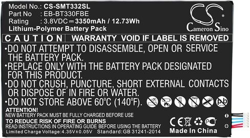 EB-BT330FBE, GH43-04112A;GH43-04112B, 3350mAh Battery Replacement for Samsung Galaxy Tab4 8.0, SM-T330, SM-T331, SM-T335 in Saudi Arabia