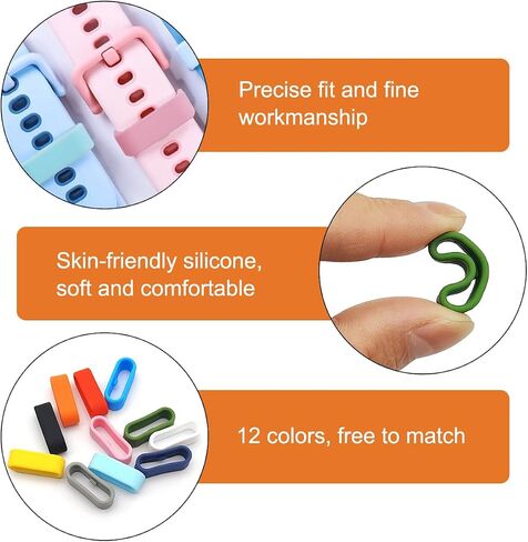 12 Pack 20mm Silicone Watch Strap Loops, Watch Band Secure Holder Loops Keeper Fastener Rings Replacement for Smartwatch Accessories in Saudi Arabia