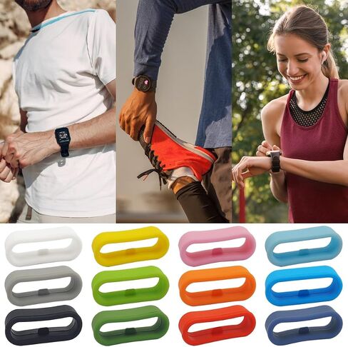 12 Pack 20mm Silicone Watch Strap Loops, Watch Band Secure Holder Loops Keeper Fastener Rings Replacement for Smartwatch Accessories in Saudi Arabia
