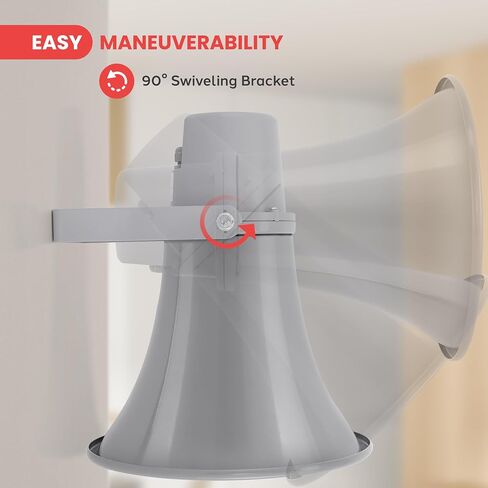 Pyle Indoor Outdoor PA Horn Speaker-12.7 Inch 60 W Compact Loud Sound Megaphone w/400Hz-5KHzz Frequency,16 Ohm,70V/100V Transformer,Mounting Bracket Hardware,For 70V/100V Audio System-Pyle PHSP12 in Kuwait