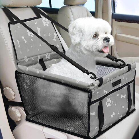 PetsHome Dog Car Seat Foldable Dog Car Booster Seat Waterproof Breathable Oxford Travel Bag for Small to Medium Dogs, Puppies, and Pets-Pattern Blue in Saudi Arabia