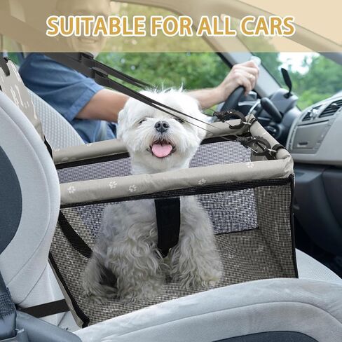 PetsHome Dog Car Seat Foldable Dog Car Booster Seat Waterproof Breathable Oxford Travel Bag for Small to Medium Dogs, Puppies, and Pets-Pattern Blue in Saudi Arabia
