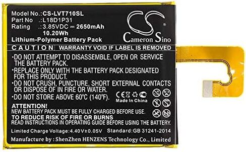 L18D1P31 ، 2650mAh Battery Pratege for Len Ovo Tab E7 ، TB-7104F in Kuwait