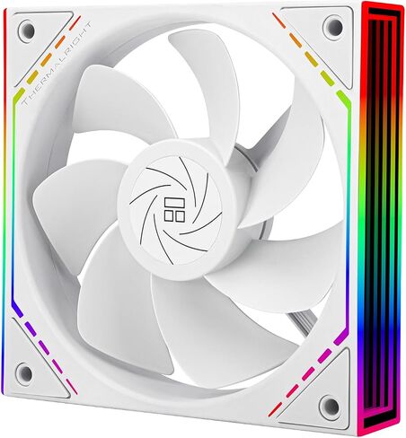 Thermalright TL-M12RW CPU Case Fan, 120mm Fan with ARGB Mirror Light Effect, 4pin PWM Silent Computer Cooler Fan, for Case CPU Liquid Cooler and CPU Air Cooler, Quiet CPU PC ARGB Inverted Fan(White) in Saudi Arabia