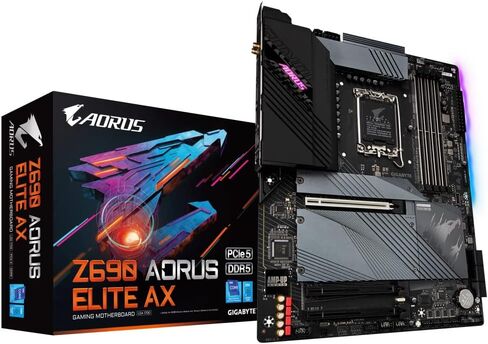 Gigabyte Z690 Aorus Elite Ax Intel LGA 1700 DDR5 اللوحة الأم (متجددة) in Kuwait