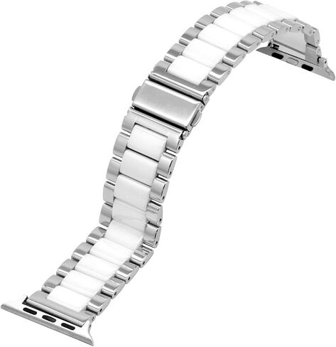 فرقة مراقبة السيراميك المطلقة متوافقة مع Apple Watch 38mm 40mm 41mm 42mm 44mm 45mm 49mm Metal Quick Freex Bracelet for Iwatch Series 10 9 8 7 6 5 4 3 2 1 SE Rose Gold White Strap in Kuwait