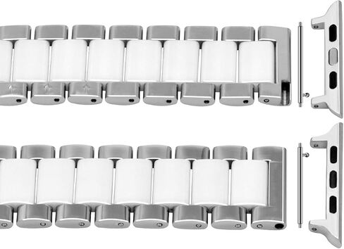 فرقة مراقبة السيراميك المطلقة متوافقة مع Apple Watch 38mm 40mm 41mm 42mm 44mm 45mm 49mm Metal Quick Freex Bracelet for Iwatch Series 10 9 8 7 6 5 4 3 2 1 SE Rose Gold White Strap in Kuwait