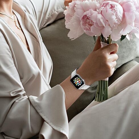 فرقة مراقبة السيراميك المطلقة متوافقة مع Apple Watch 38mm 40mm 41mm 42mm 44mm 45mm 49mm Metal Quick Freex Bracelet for Iwatch Series 10 9 8 7 6 5 4 3 2 1 SE Rose Gold White Strap in Kuwait
