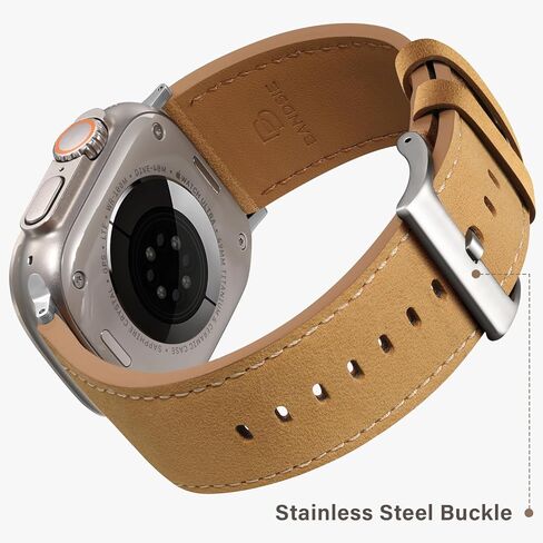 نطاقات جلدية نطاقات متوافقة مع Apple Watch Ultra 2 Band 49mm 46mm 45mm 44mm 42mm (سلسلة 3/2/1) للنساء للرجال ، حزام بديل للجلد الأصلي لـ IWatch Ultra SE 10 9 8 7 6 5 4 in Kuwait