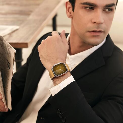 نطاقات جلدية نطاقات متوافقة مع Apple Watch Ultra 2 Band 49mm 46mm 45mm 44mm 42mm (سلسلة 3/2/1) للنساء للرجال ، حزام بديل للجلد الأصلي لـ IWatch Ultra SE 10 9 8 7 6 5 4 in Kuwait