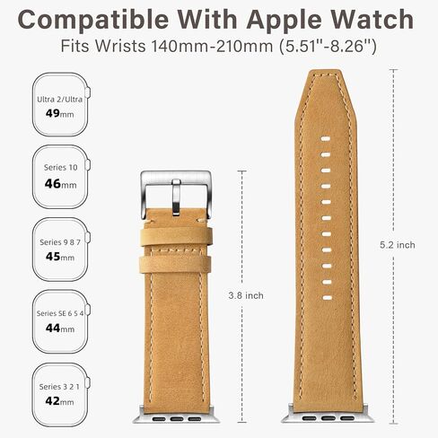 نطاقات جلدية نطاقات متوافقة مع Apple Watch Ultra 2 Band 49mm 46mm 45mm 44mm 42mm (سلسلة 3/2/1) للنساء للرجال ، حزام بديل للجلد الأصلي لـ IWatch Ultra SE 10 9 8 7 6 5 4 in Kuwait