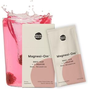 Moon Juice Sleepy Magnesi-Om Melatonin + Magnesium Sleep Aid, 0.3mg Melatonin, Magnesium Glycinate, L-Theanine, Helps You Fall Asleep Faster & Supports Sleep Quality, BlackBerry Flavor 14 Sticks in Kuwait