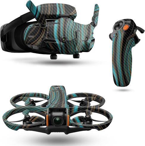 Carbon Fiber Drone Skin Compatible with DJI Avata 2 Bundle (2024) - Blue Canyon - Premium 3M Vinyl Protective Wrap Decal Cover - Easy to Apply | Crafted in The USA by MightySkins in Saudi Arabia